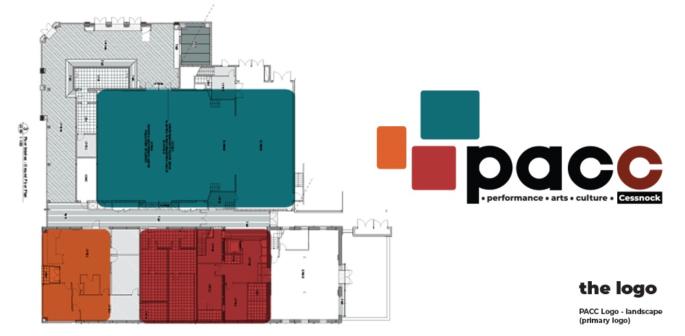 PACC logo and the building